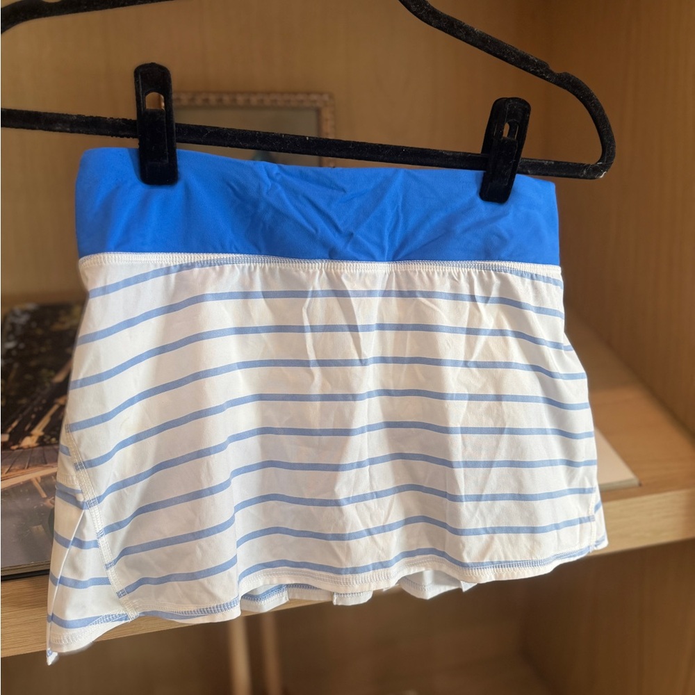 Lulu Blue and White Striped Skirt